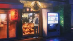 Otome Kaijuu Caraméliser, EP 10 · 10:14 : Tokyo Melon Pan Tsukishima Monja Street Shop (lieu réel)
