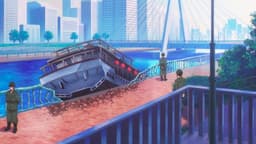 Otome Kaijuu Caraméliser, EP 2 · 0:17 : Chuo-Ohashi Bridge (lieu réel)