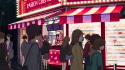 Kamiina Botan, Yoeru Sugata wa Yuri no Hana, EP 8 · 8:51 : Marion Crêpes Takeshita Street (lieu réel)