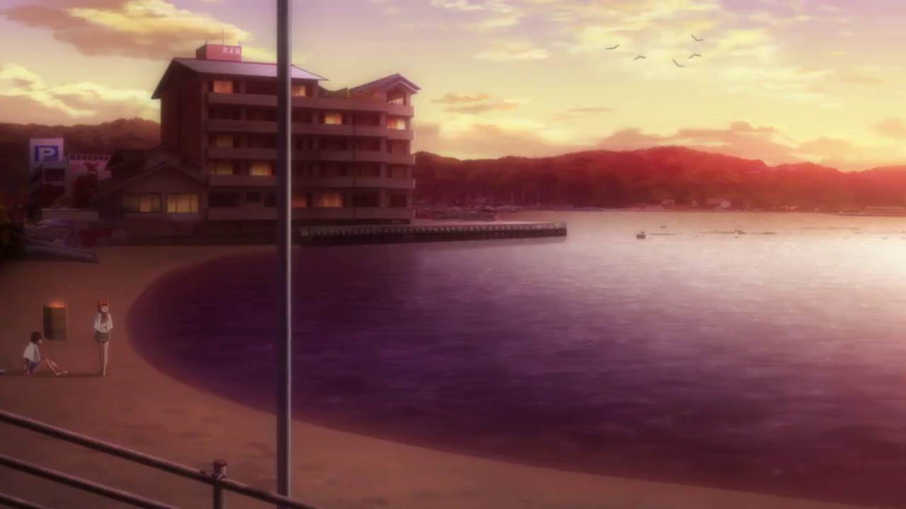 Chika sur la plage de Mito, capture de l'anime