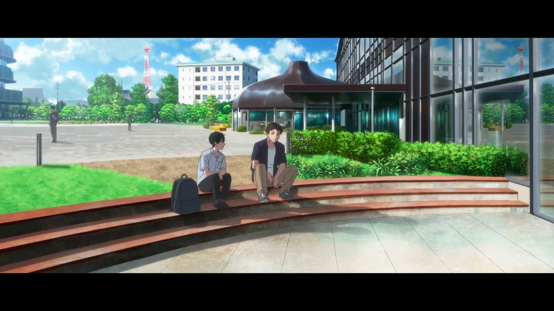 Les escaliers du Media Cosmos dans l'anime